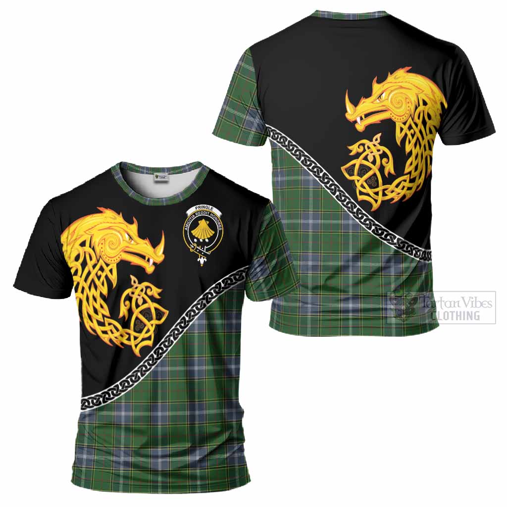 Pringle Tartan Crest T-Shirt Legendary Dragon Knot Half Style