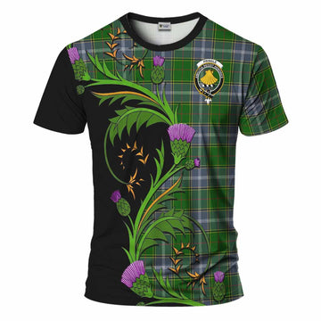 Pringle Tartan Crest T-Shirt Scottish Thistle Pride Heritage Art
