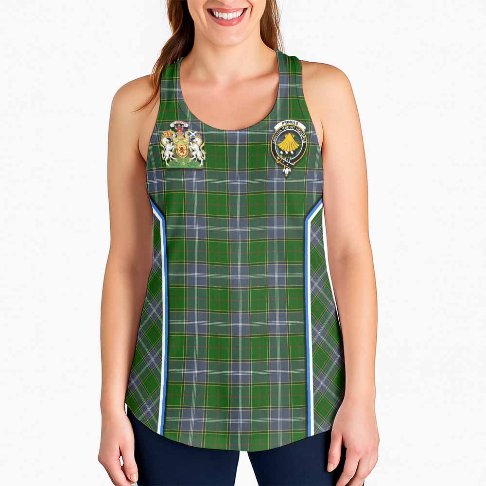 Pringle Tartan Crest Women Racerback Tanks Scotland Coat of Arm Flag Style - Tartan Vibes Clothing