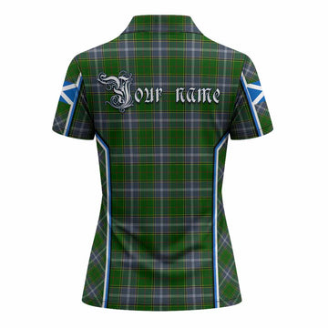 Pringle Tartan Crest Women's Polo Shirt Scotland Coat of Arm Flag Style