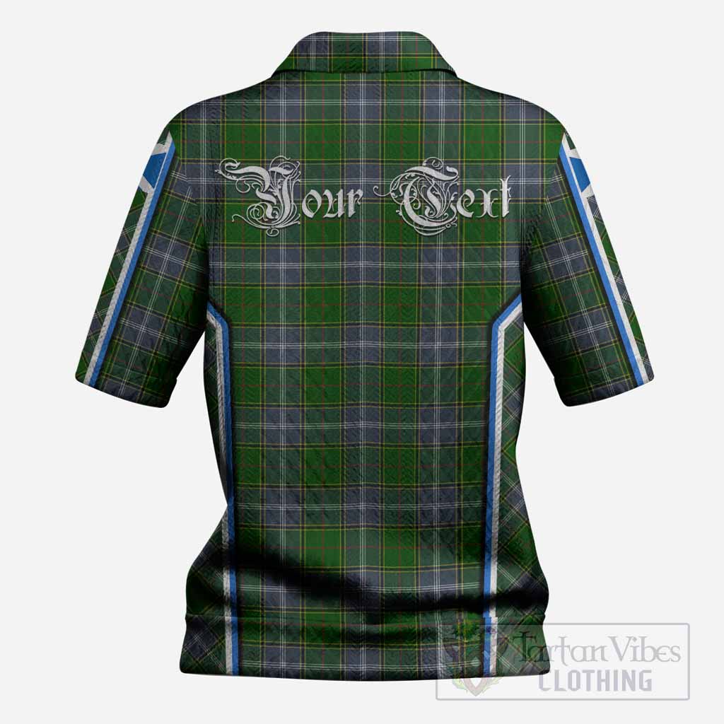 Pringle Tartan Crest Women’s Polo Sweater Top Scotland Coat of Arm Flag Style