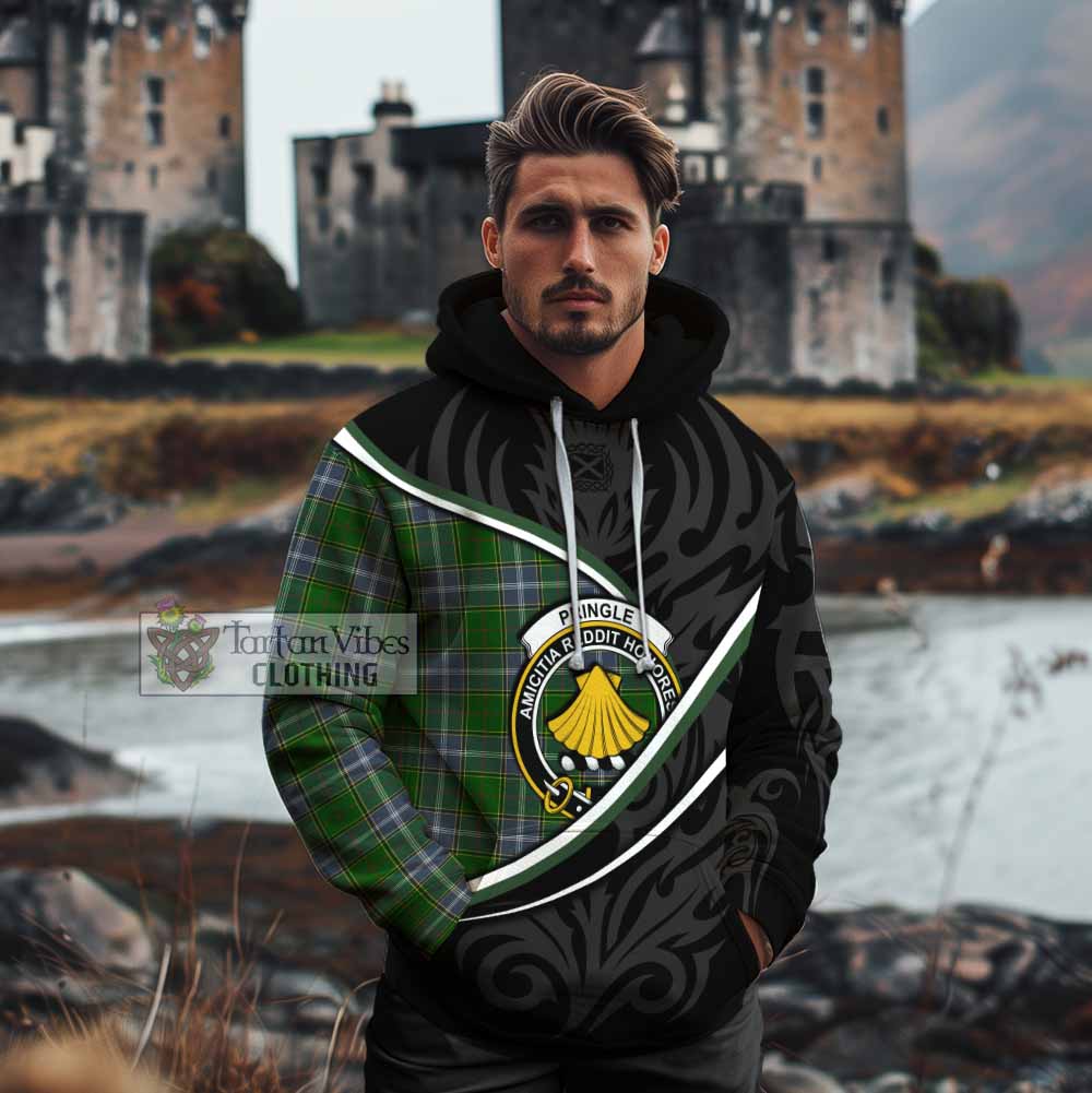 Pringle Tartan Family Crest Cotton Hoodie Celtic Scottish Thistle Floral - Tartan Vibes Clothing