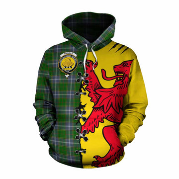 Pringle Tartan Family Crest Cotton Hoodie Lion Rampant Honor - Tartan Vibes Clothing