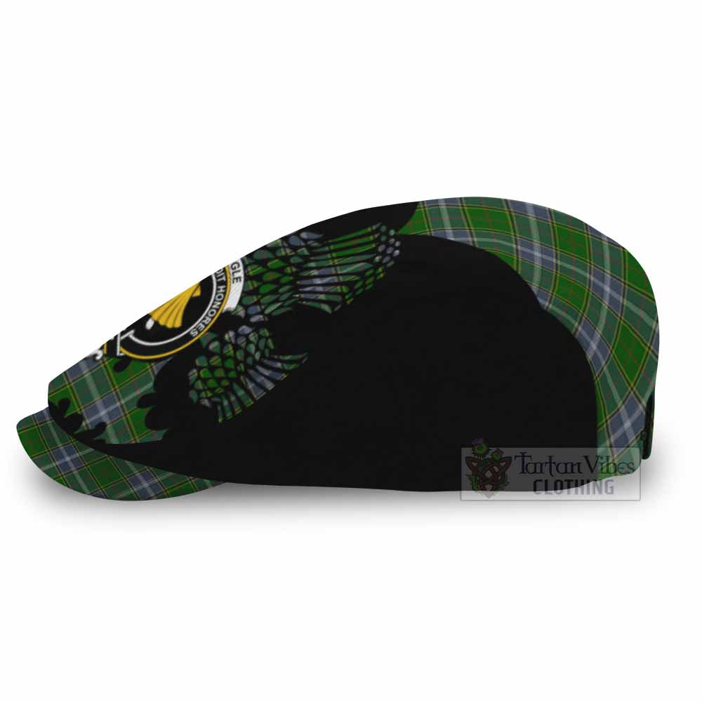 Pringle Tartan Family Crest Flat Cap, Jeff Cap Scotland Thistle Floral