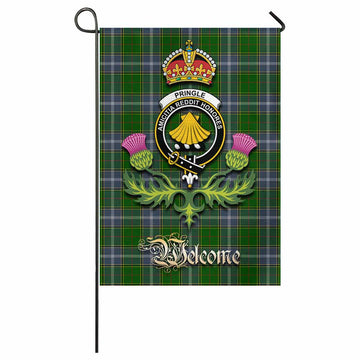 Pringle Tartan Family Crest Garden Flag Royal Thistle Welcome Style - Tartan Vibes Clothing