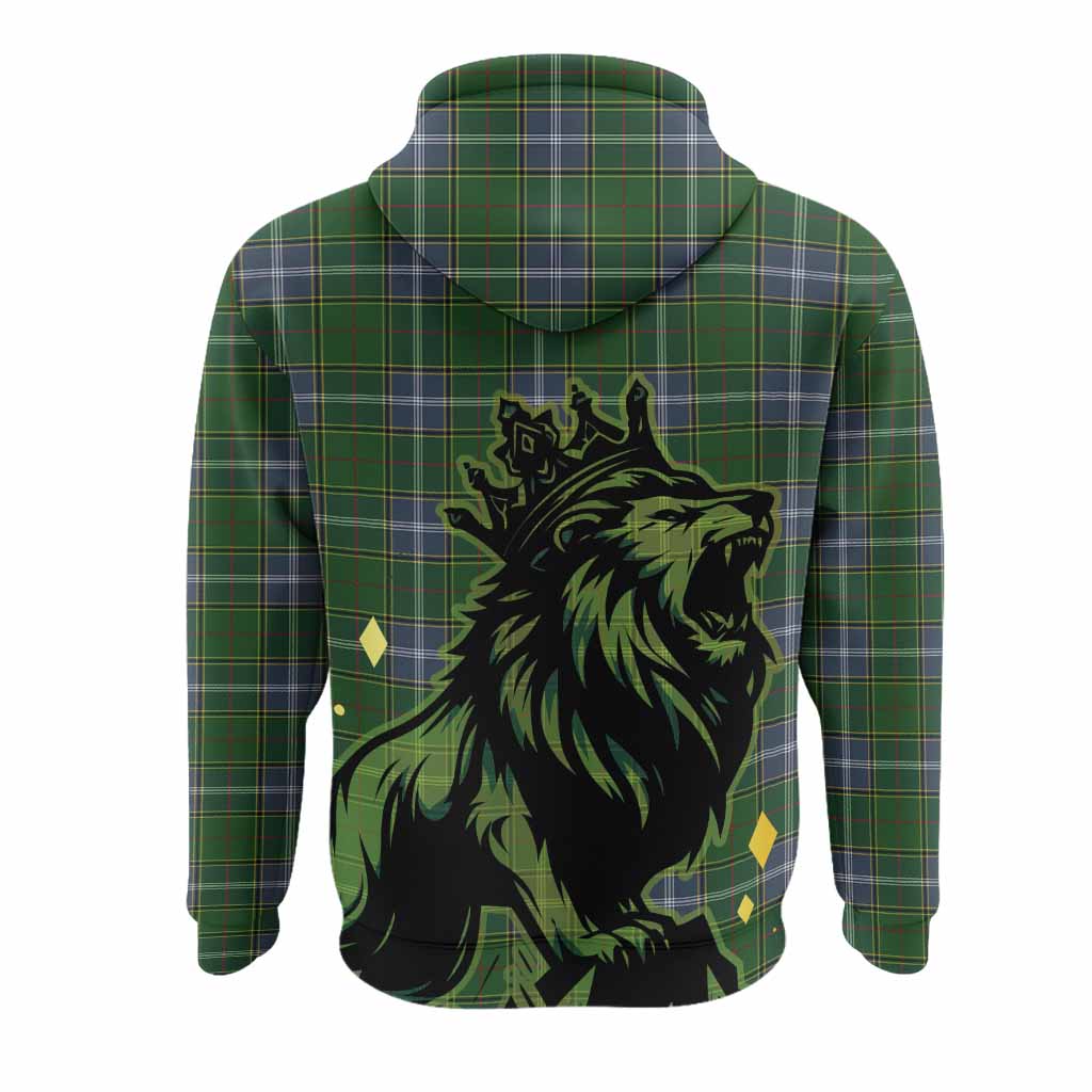 Pringle Tartan Family Crest Hoodie Crowned Lion Roaring