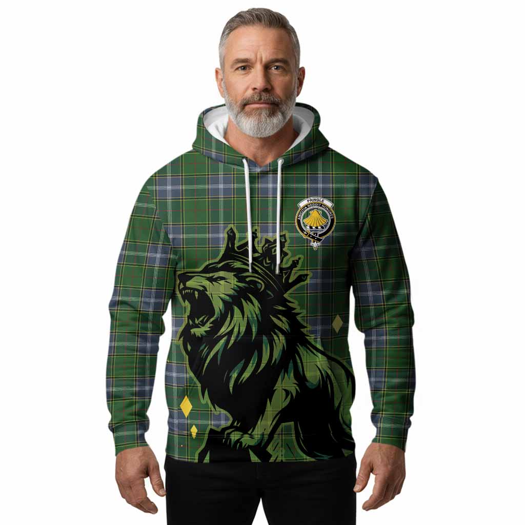 Pringle Tartan Family Crest Hoodie Crowned Lion Roaring