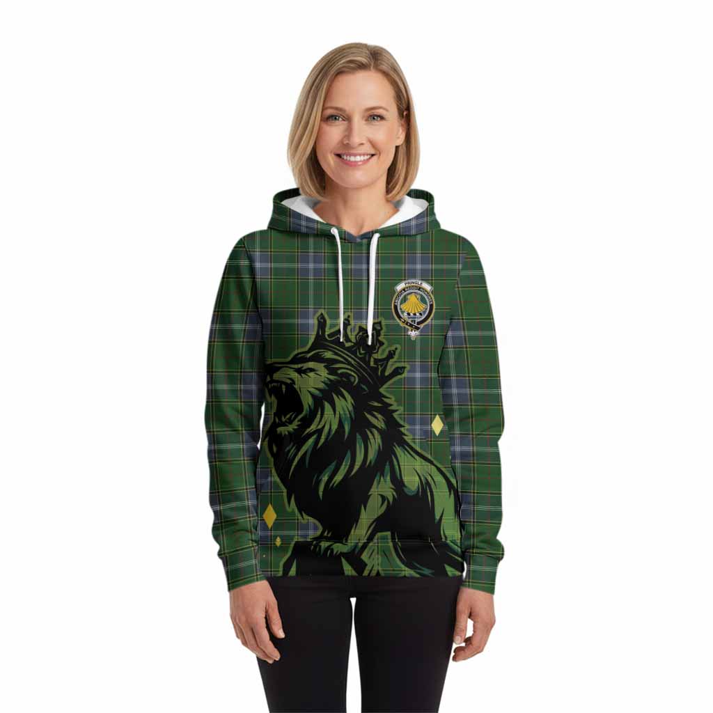 Pringle Tartan Family Crest Hoodie Crowned Lion Roaring