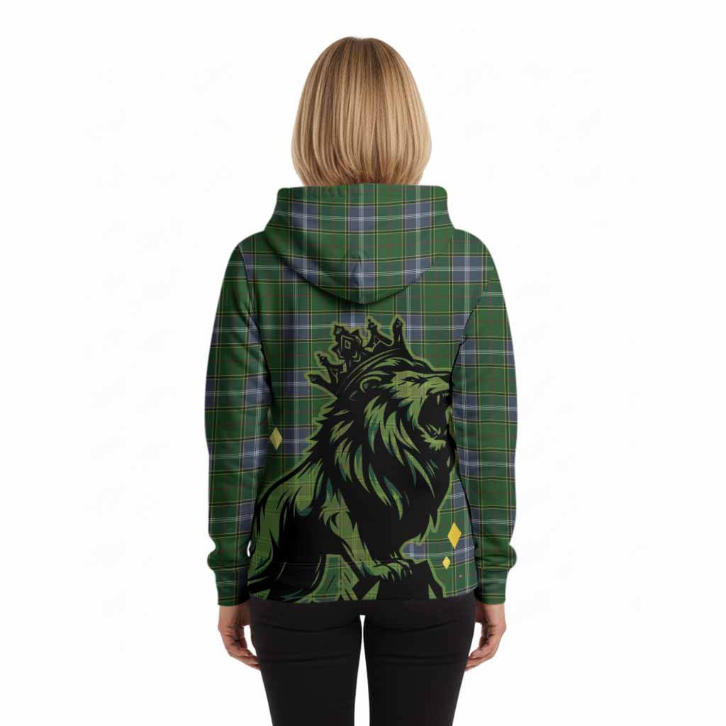 Pringle Tartan Family Crest Hoodie Crowned Lion Roaring
