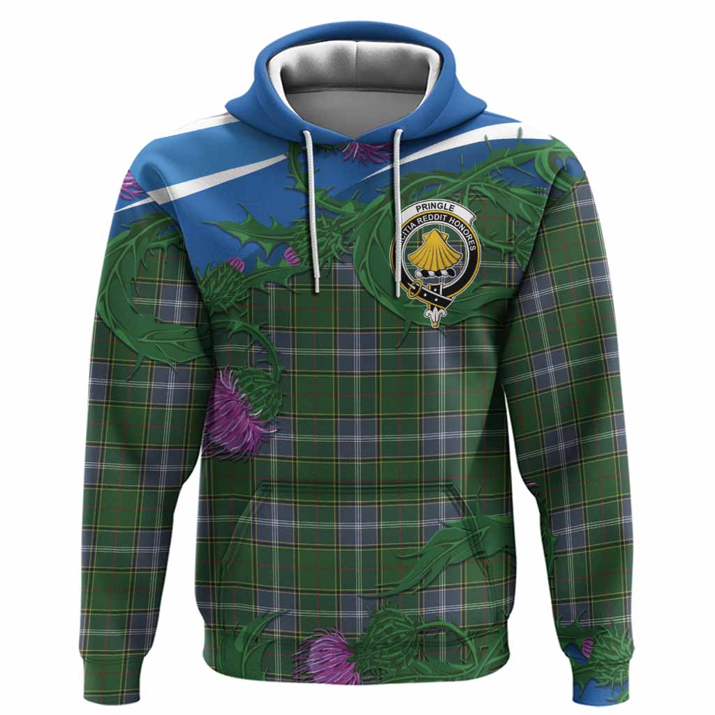 Pringle Tartan Family Crest Hoodie Thistle in Minimalism