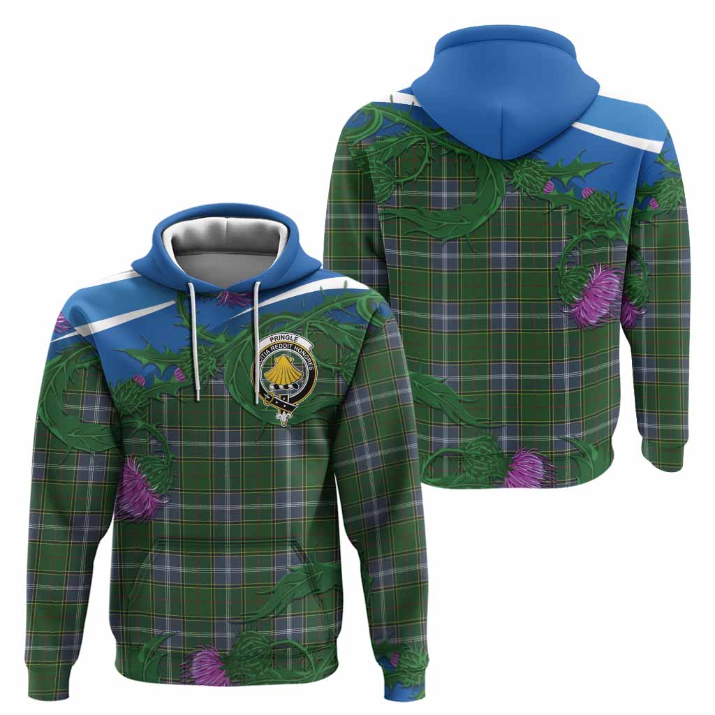 Pringle Tartan Family Crest Hoodie Thistle in Minimalism