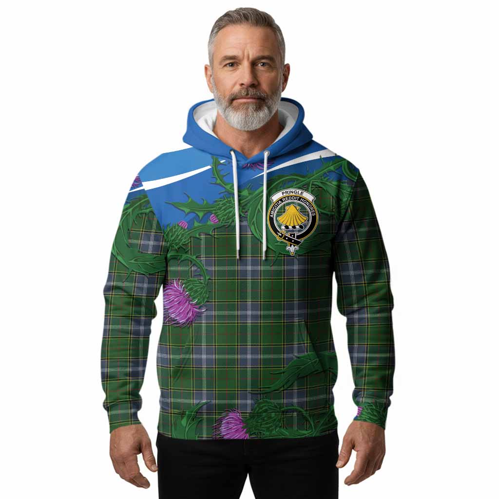 Pringle Tartan Family Crest Hoodie Thistle in Minimalism
