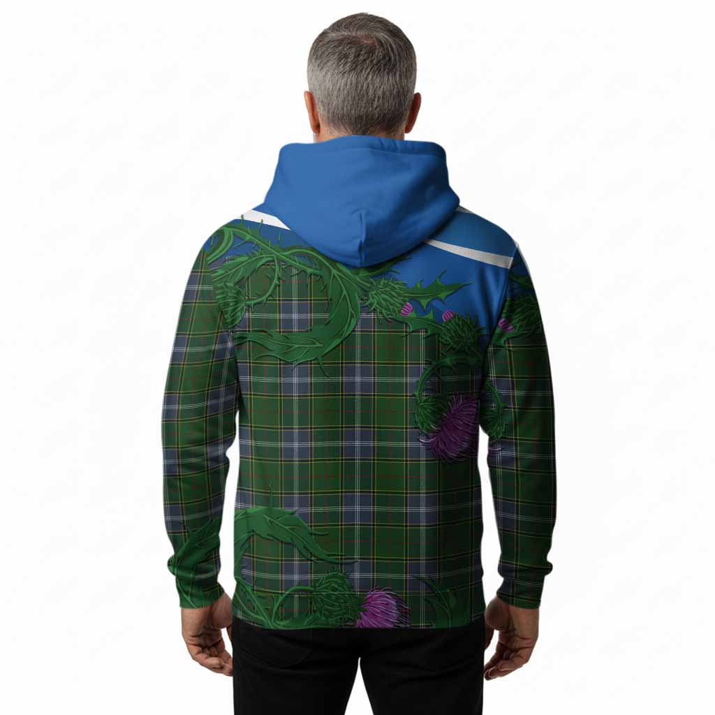Pringle Tartan Family Crest Hoodie Thistle in Minimalism