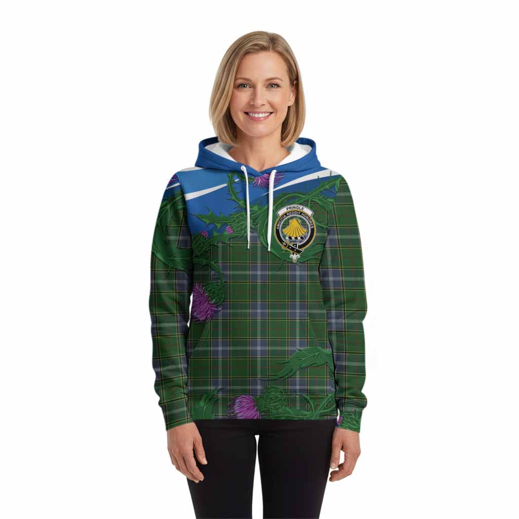 Pringle Tartan Family Crest Hoodie Thistle in Minimalism