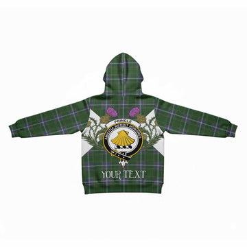 Pringle Tartan Family Crest Kid Hoodie Scottish Burns Night Thistle Floral