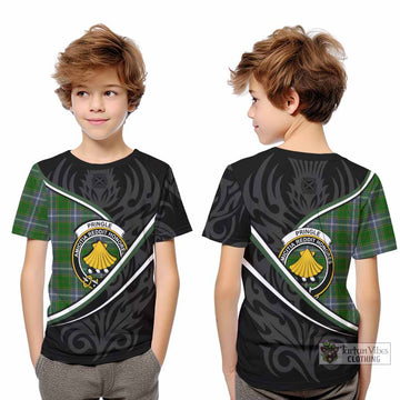 Pringle Tartan Family Crest Kid T-shirt Celtic Scottish Thistle Floral - Tartan Vibes Clothing