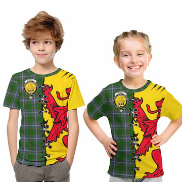 Pringle Tartan Family Crest Kid T-shirt Lion Rampant Honor - Tartan Vibes Clothing