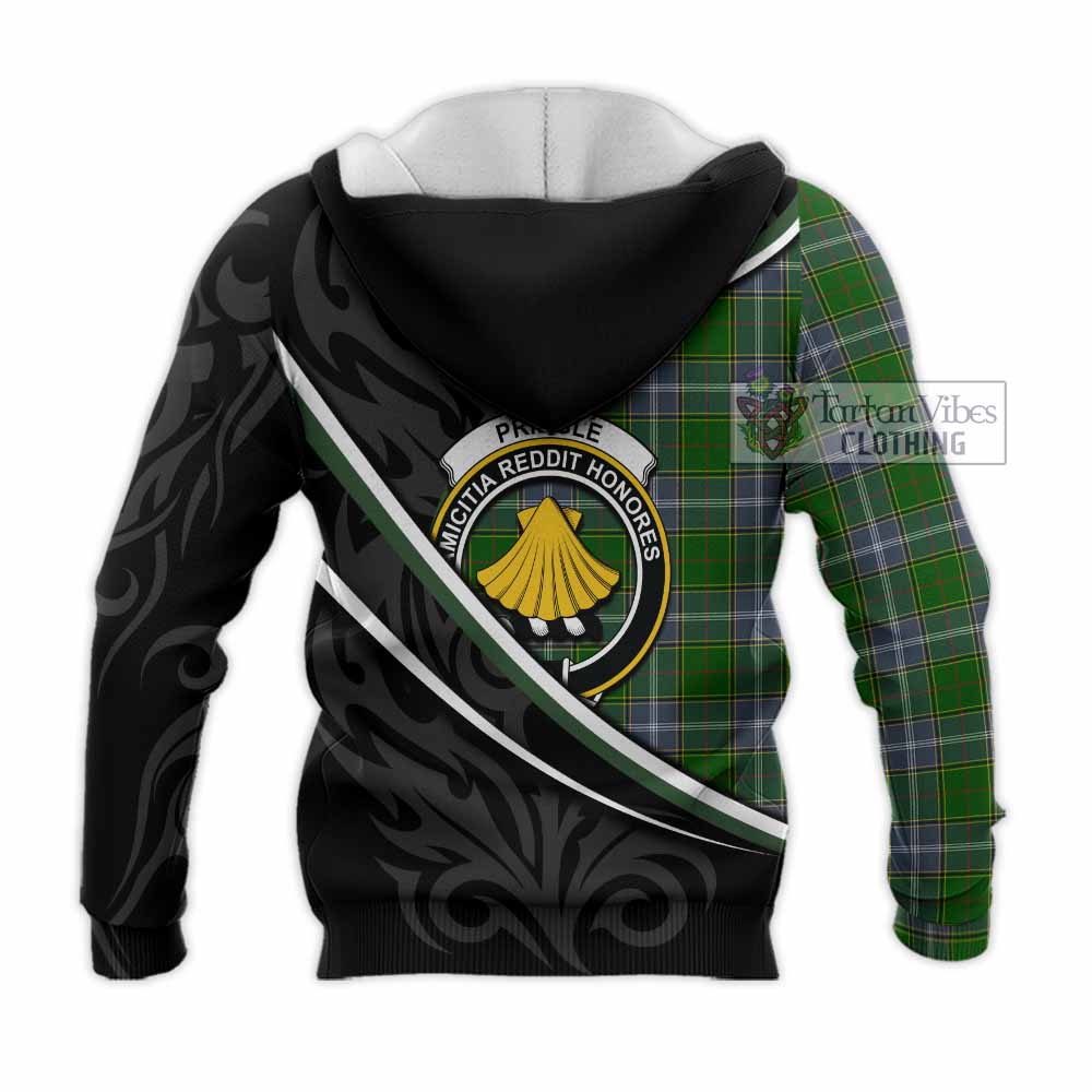 Pringle Tartan Family Crest Knitted Hoodie Celtic Scottish Thistle Floral - Tartan Vibes Clothing