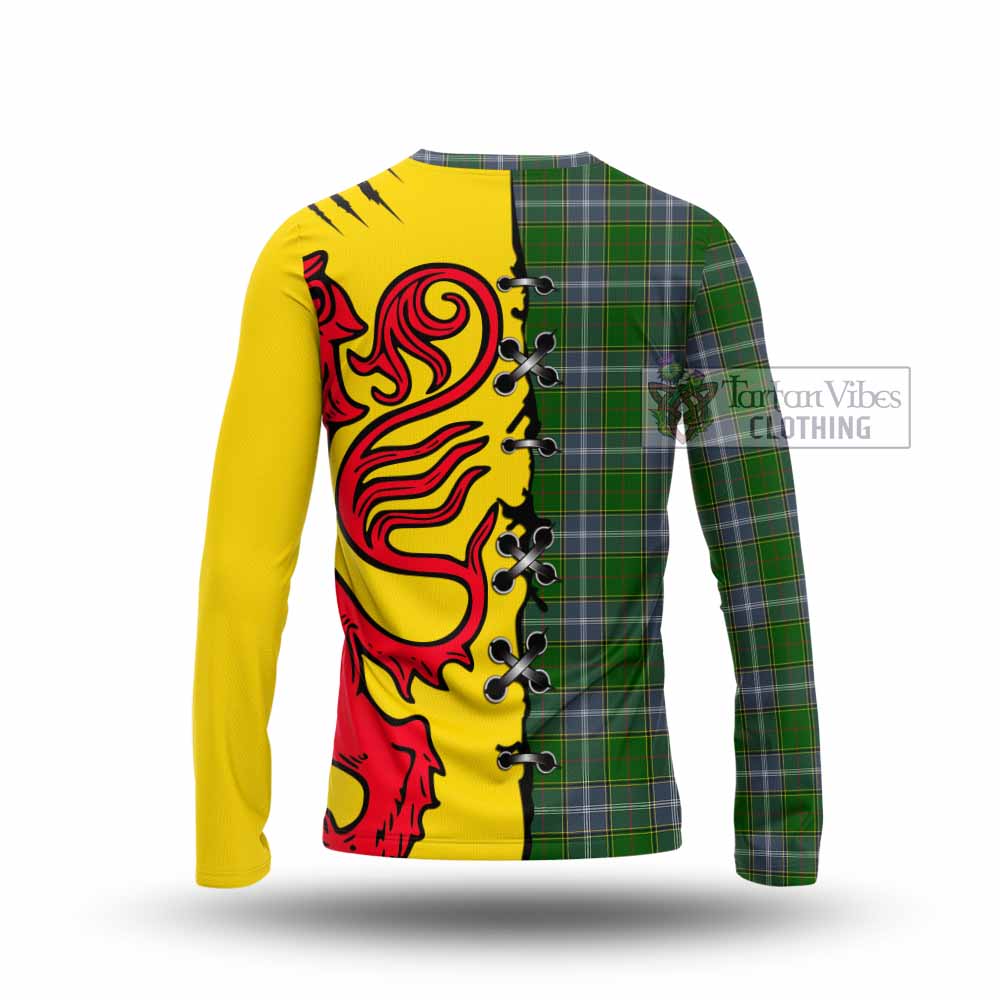 Pringle Tartan Family Crest Long Sleeve T-Shirt Lion Rampant Honor - Tartan Vibes Clothing
