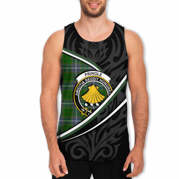 Pringle Tartan Family Crest Men Tank Top Celtic Scottish Thistle Floral - Tartan Vibes Clothing