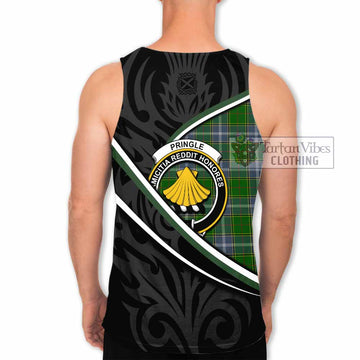 Pringle Tartan Family Crest Men Tank Top Celtic Scottish Thistle Floral - Tartan Vibes Clothing