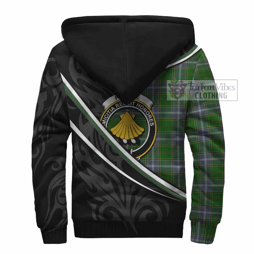 Pringle Tartan Family Crest Sherpa Hoodie Celtic Scottish Thistle Floral - Tartan Vibes Clothing