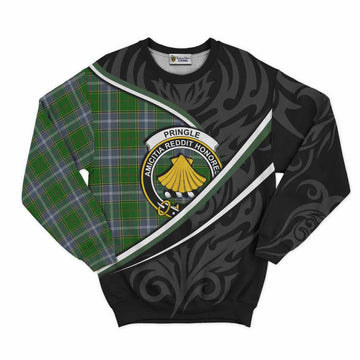 Pringle Tartan Family Crest Sweatshirt Celtic Scottish Thistle Floral