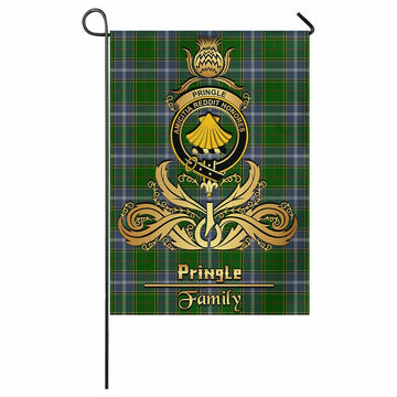 Pringle Tartan Garden Flag with Highland Thistle Cherish Family Crest Style