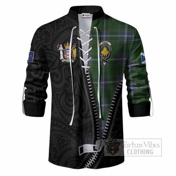 Pringle Tartan Ghillie Shirt New Zealand Pattern Unique Zipper Stylized