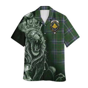 Pringle Tartan Hawaiian Shirt Roaring Lion Heritage