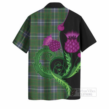 Pringle Tartan Hawaiian Shirt Traditional Scottish Thistle
