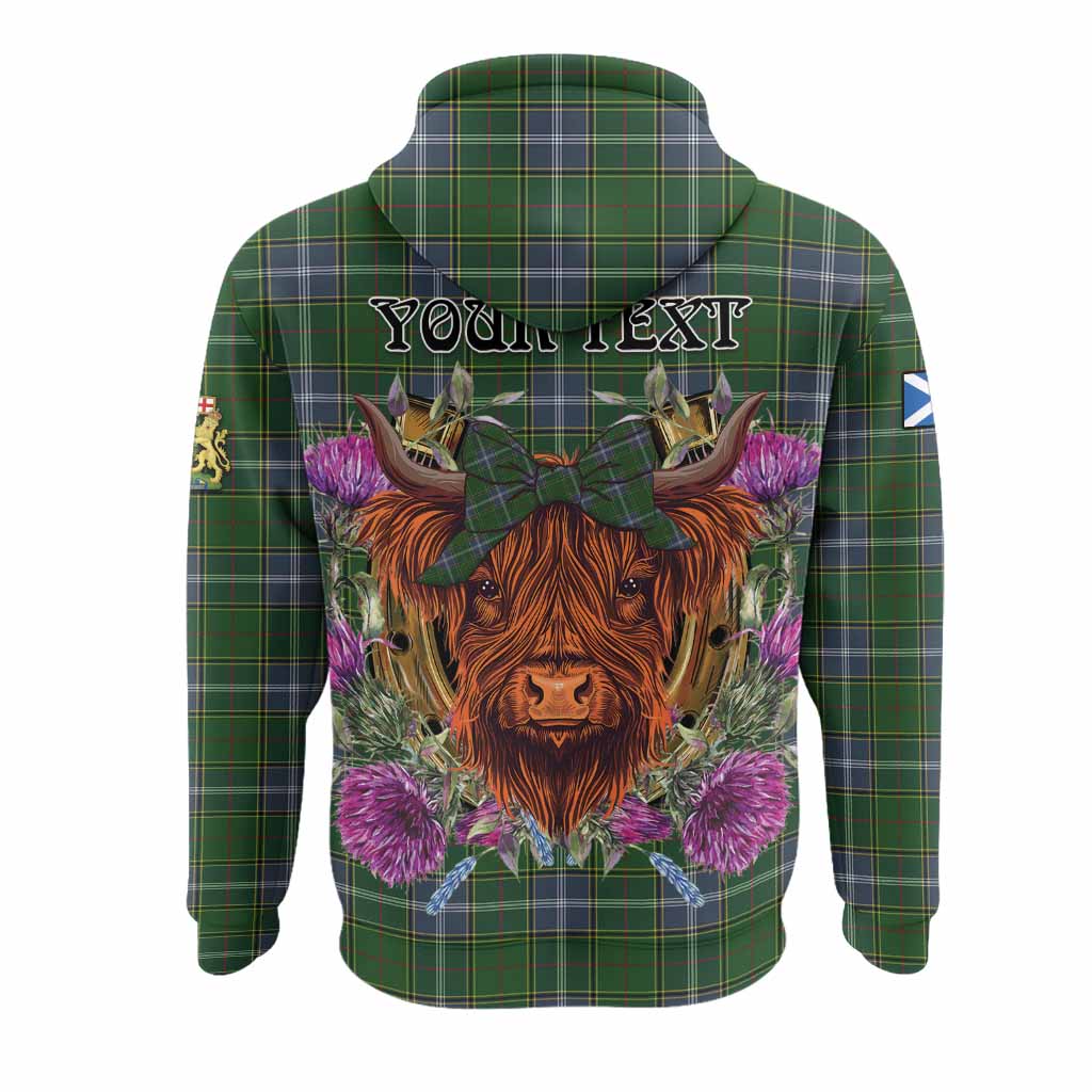 Pringle Tartan Hoodie Scottish Thistle Heilan Coo