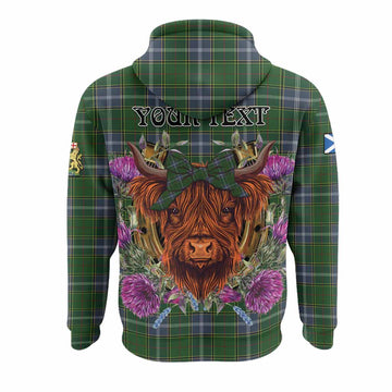 Pringle Tartan Hoodie Scottish Thistle Heilan Coo