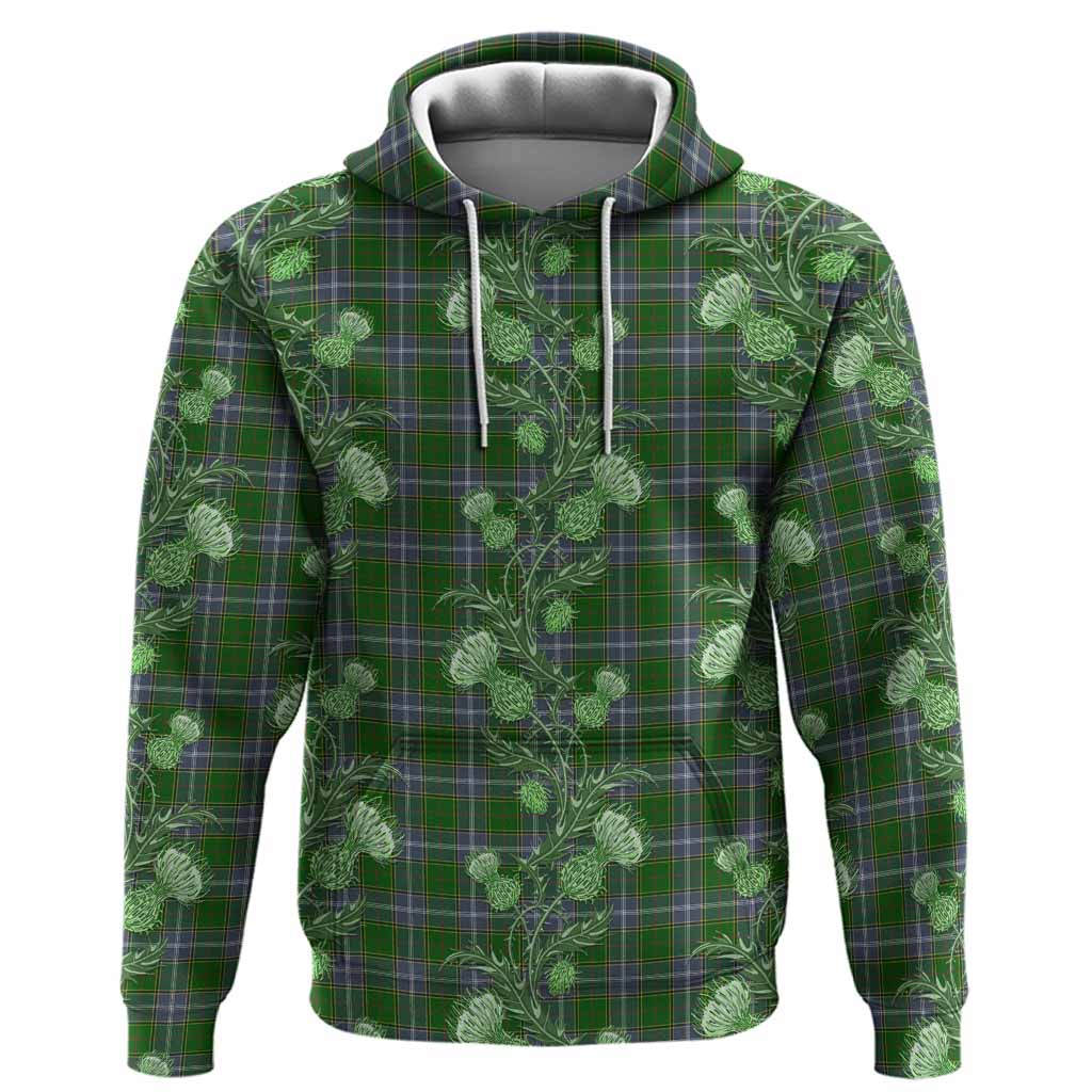 Pringle Tartan Hoodie Seamless Scottish Thistle Flowers