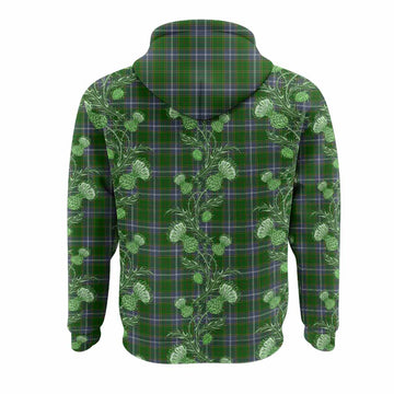 Pringle Tartan Hoodie Seamless Scottish Thistle Flowers