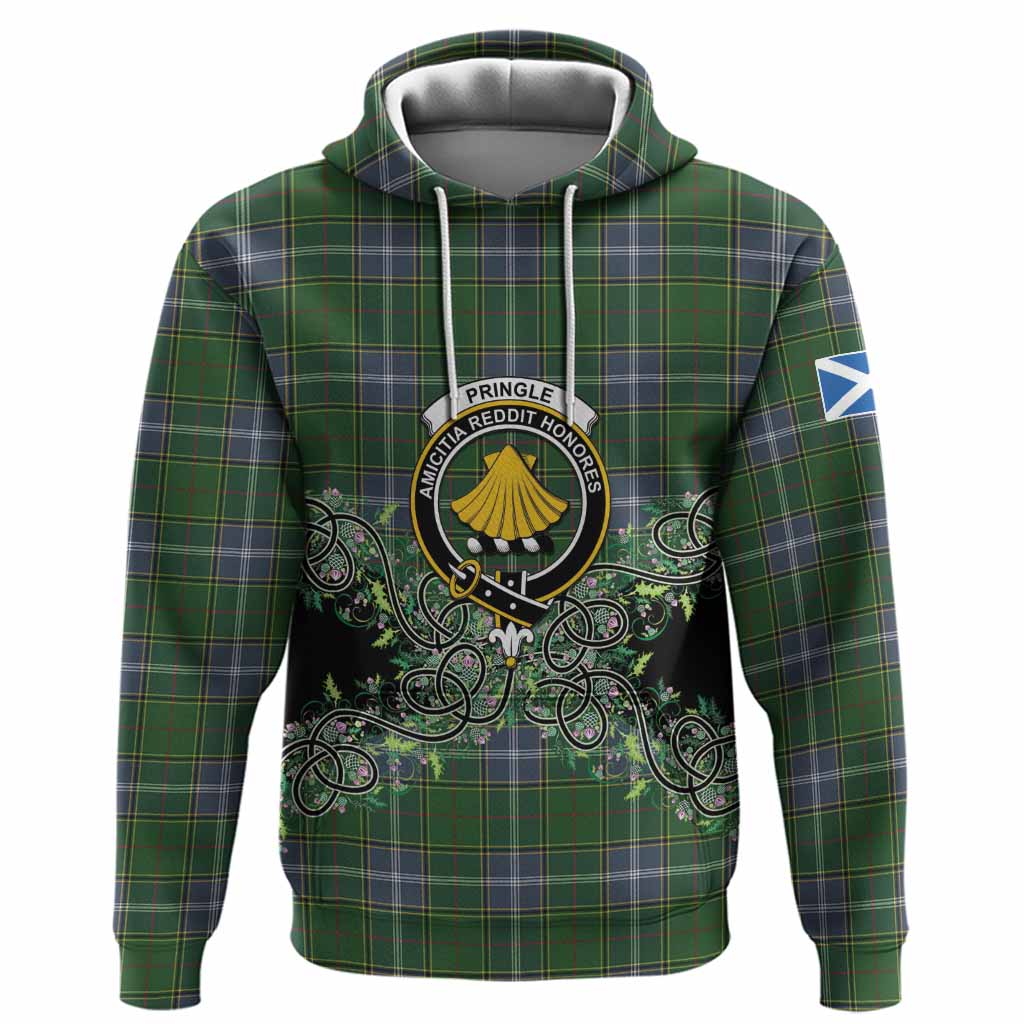 Pringle Tartan Hoodie Thistle Scottish Spirit