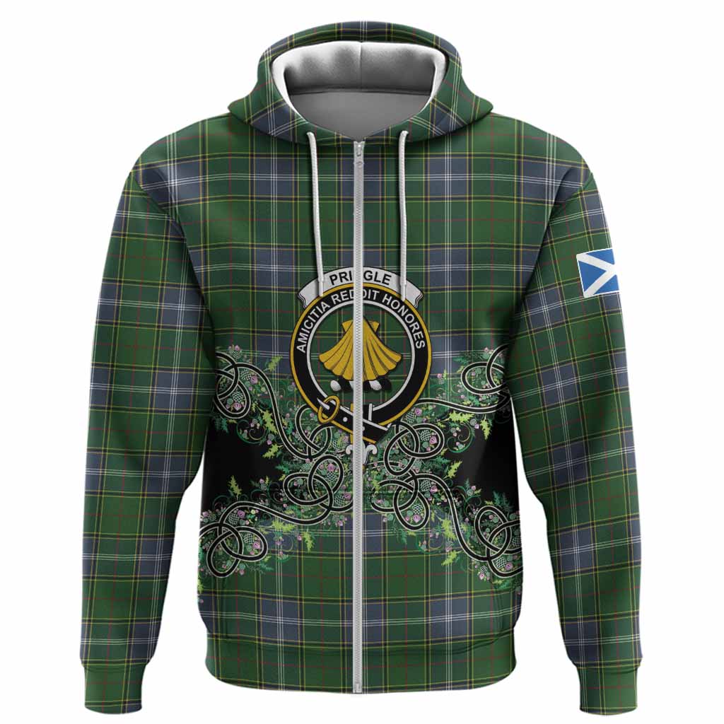 Pringle Tartan Hoodie Thistle Scottish Spirit