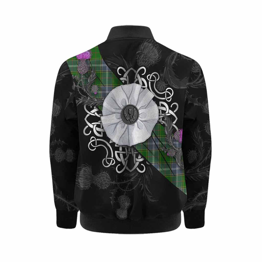 Pringle Tartan Kid Bomber Jacket Jacobite White Rose Kid - Tartan Vibes Clothing