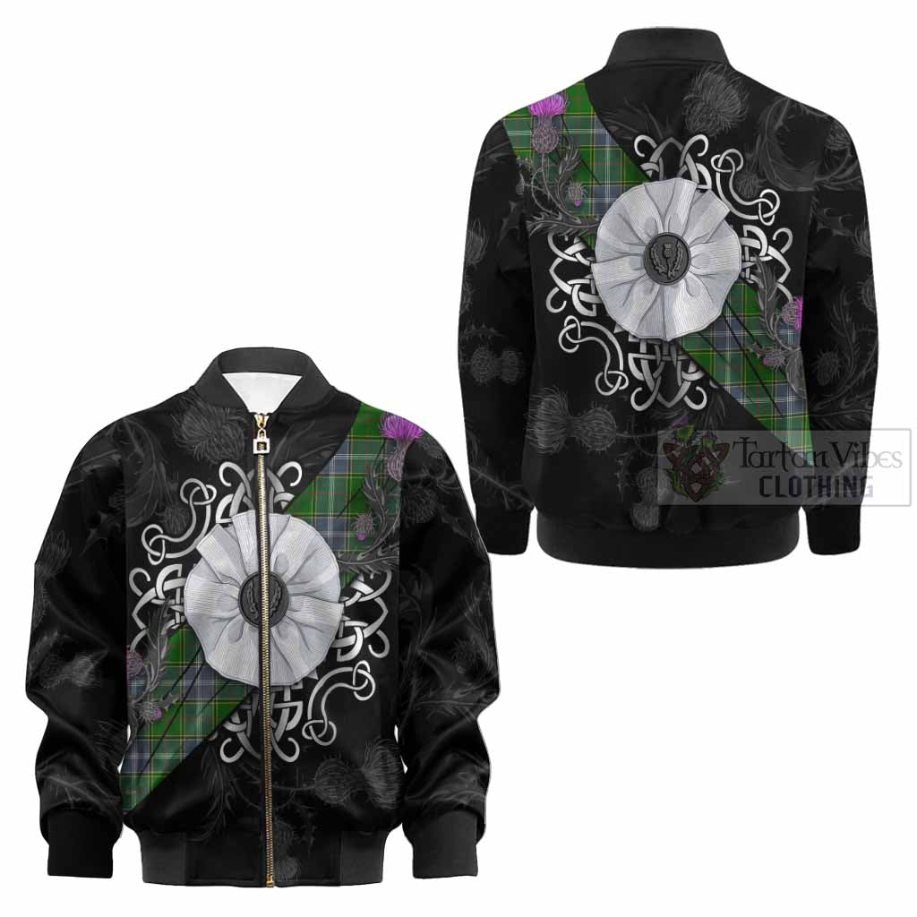 Pringle Tartan Kid Bomber Jacket Jacobite White Rose - Tartan Vibes Clothing