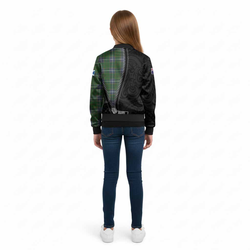 Pringle Tartan Kid Bomber Jacket New Zealand Pattern Unique Zipper Stylized