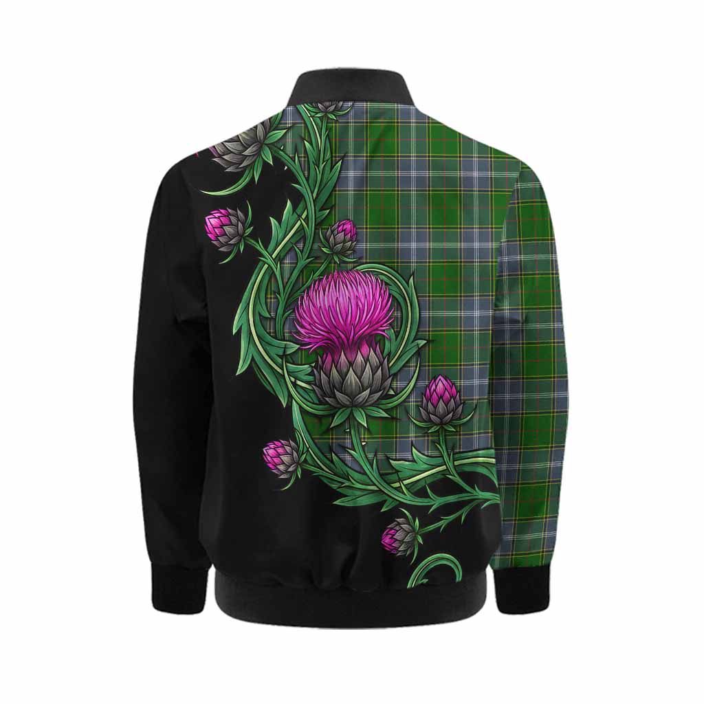 Pringle Tartan Kid Bomber Jacket Resilient Scottish Thistle Kid - Tartan Vibes Clothing