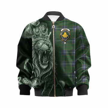 Pringle Tartan Kid Bomber Jacket Roaring Lion Heritage