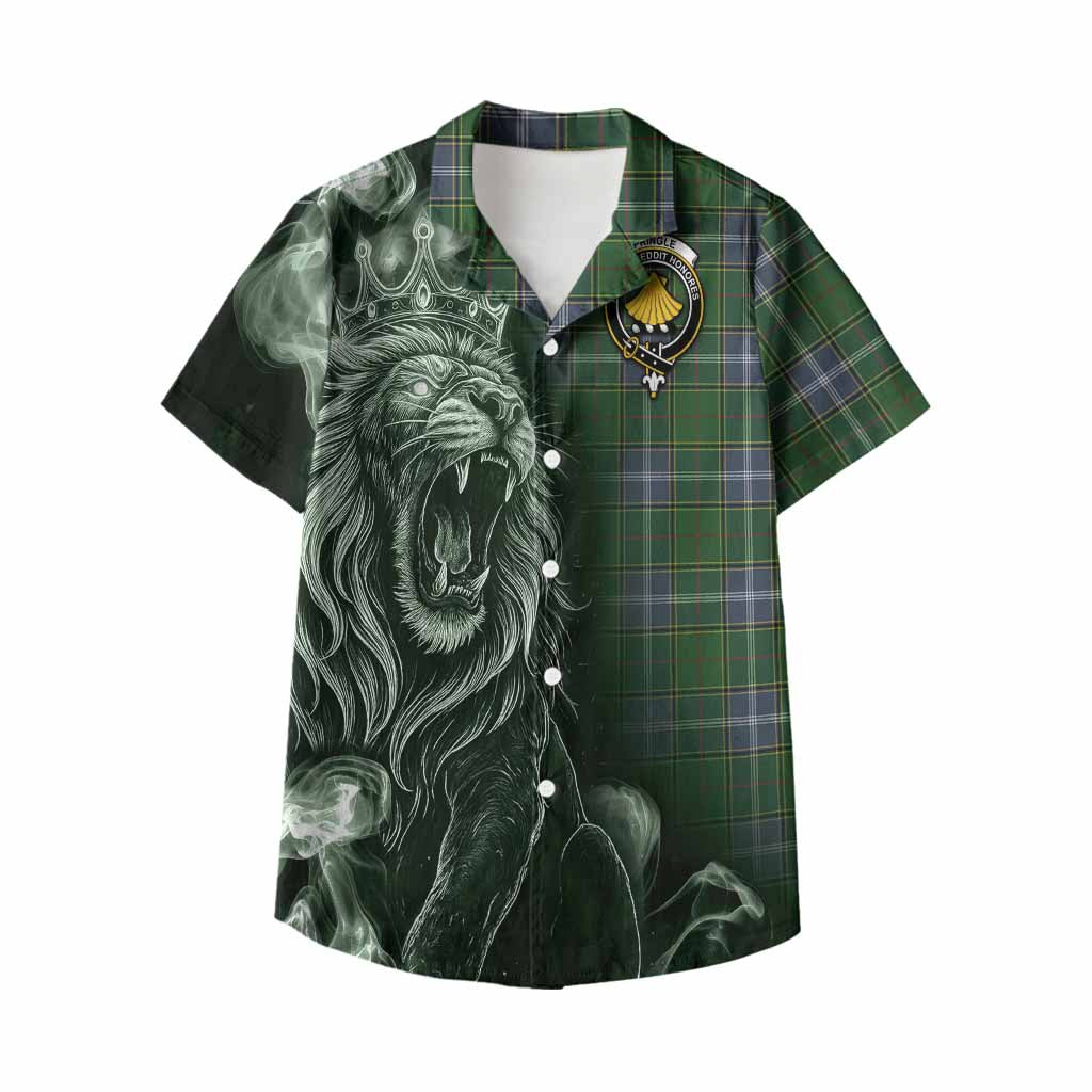 Pringle Tartan Kid Hawaiian Shirt Roaring Lion Heritage