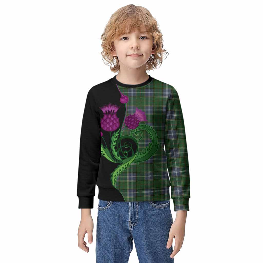 Pringle Tartan Kid Knitted Sweatshirt Traditional Scottish Thistle