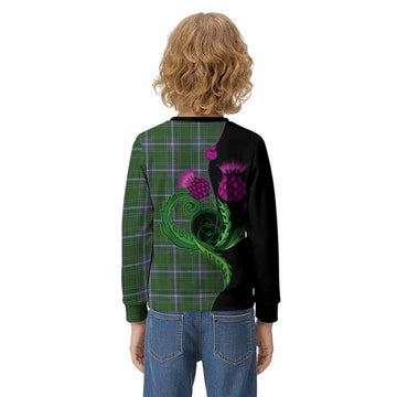 Pringle Tartan Kid Knitted Sweatshirt Traditional Scottish Thistle