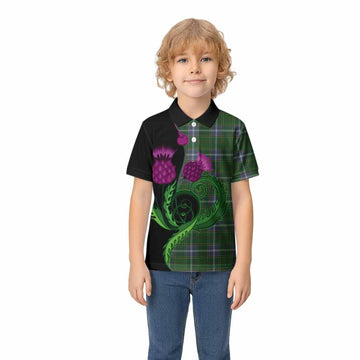Pringle Tartan Kid Polo Shirt Traditional Scottish Thistle