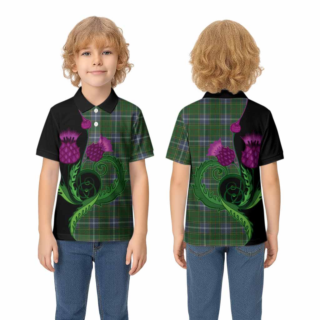 Pringle Tartan Kid Polo Shirt Traditional Scottish Thistle