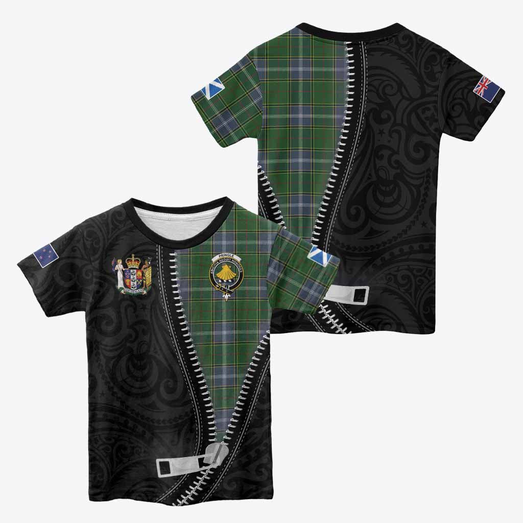 Pringle Tartan Kid T-shirt New Zealand Pattern Unique Zipper Stylized