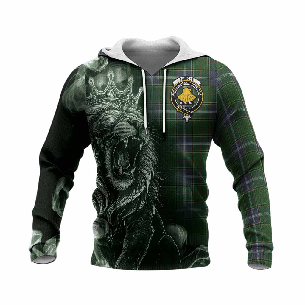 Pringle Tartan Knitted Hoodie Roaring Lion Heritage