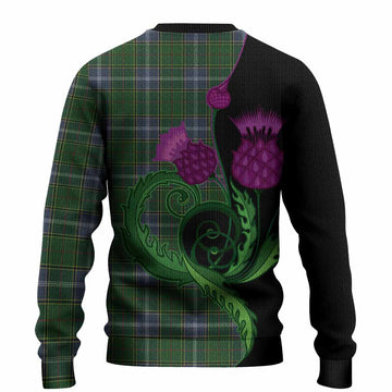 Pringle Tartan Knitted Sweater Traditional Scottish Thistle